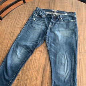 Women’s Lucky Brand, Sienna slim boyfriend jeans. Slight distress, darker blue